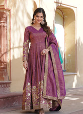 Fashionable Gown in Purple Colour